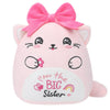 NIUBEHOHO Big Sister Plush Cat Stuffed - I 'm The Big Sister Bear Pink Cat Stuffed Animal with Bow New Sibling Gifts for Girls Kids 10 Inch