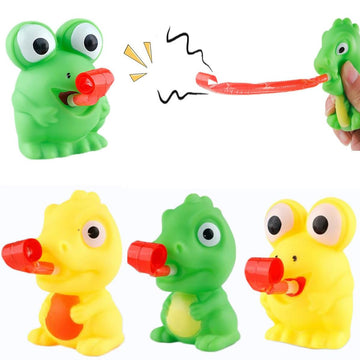 Lbkkc Frog Dinisaur Toys Tongue Sticking Out, Creative Party Favor, Novelty Relief Stress Squeeze Toys Funny Gags Gifts For Kids