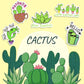 Susihi Cute Cactus Stickers For Kids Cactus Vinyl Stickers For Water Bottle Waterproof Plant Stickers Pack(50Pcs)
