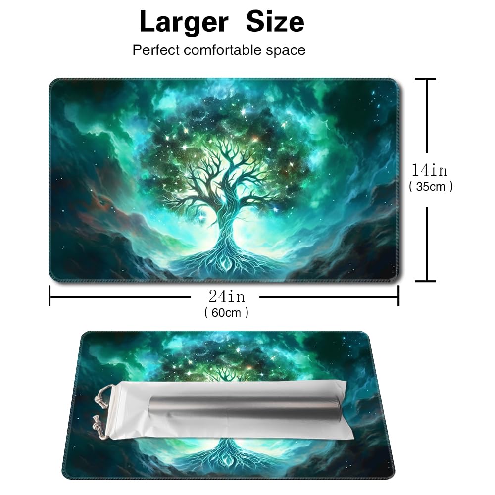 SIXTORE enhanced Board Game 24x14in TCG Playmat Compatible for OCG CCG RPG MTG Play Mats Mousepad Desk Mat (Green Vitality)