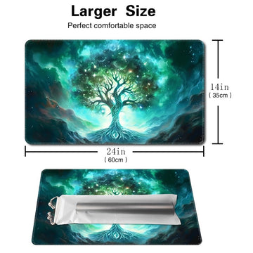 SIXTORE enhanced Board Game 24x14in TCG Playmat Compatible for OCG CCG RPG MTG Play Mats Mousepad Desk Mat (Green Vitality)