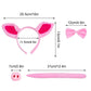 Jmkcoz 4 Pieces Pig Costume Set Pig Ears Headband Nose Tail Bow Pink Pig Fancy Dress Costume Accessories For Halloween Dress Up Play Party