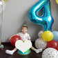 Paticool 40 Inch Blue Number Balloon 4, Large Number Foil Balloons Mylar For Girl Boy Birthday Party Celebration Decorations Sup
