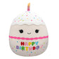 Squishmallows Original 14-Inch Lyla Plush - Birthday Cake, Polyester, Model SQCR05558, Rainbow Sprinkles Embroidery