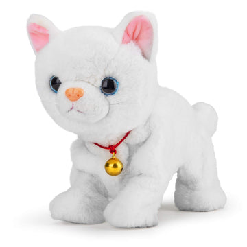 Smalody Interactive Electronic Plush Toy - Upgrade Robot Talking Cat Toys with LED Light Eyes, Animals Sound Control Electronic 