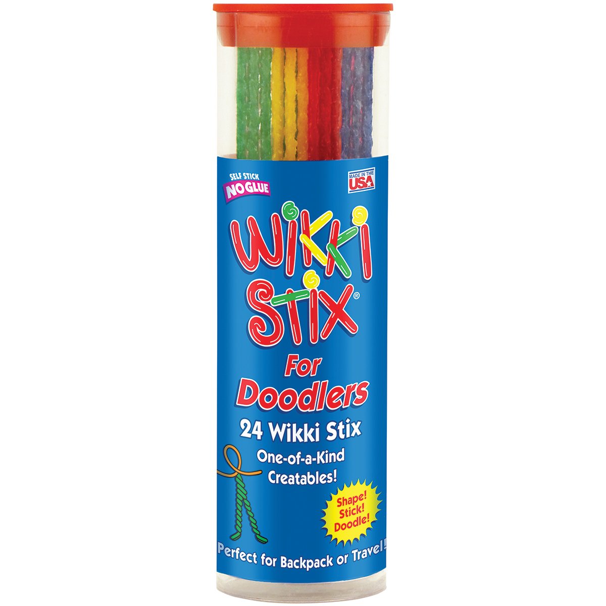 Wikki Stix for Doodlers  Kids Travel Essential: Portable Creativity OnTheGo! Pack of 24 Wikki Stix in Neon and Primary Color