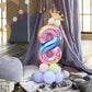 Duile 32''Large Size Rainbow Number 1 Balloon Set Children'S Birthday Party Aluminum Foil Balloon Set (8)