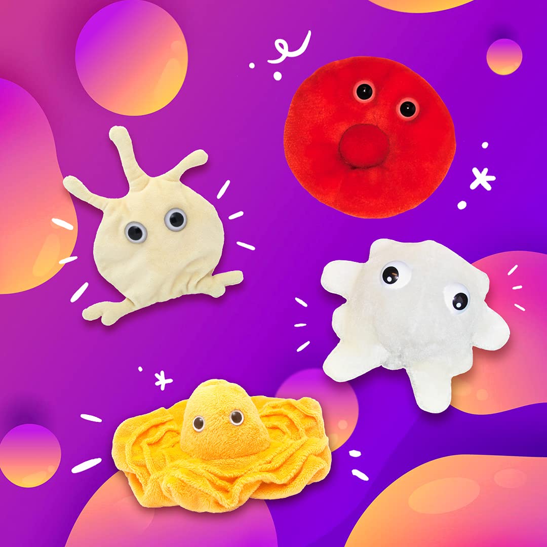GIANTmicrobes Plasma Plush, Blood Cell Plush, Blood Bank Laboratory Gifts, Lab Tech Gifts, Hematology Gifts, Leukemia Gifts, Phl