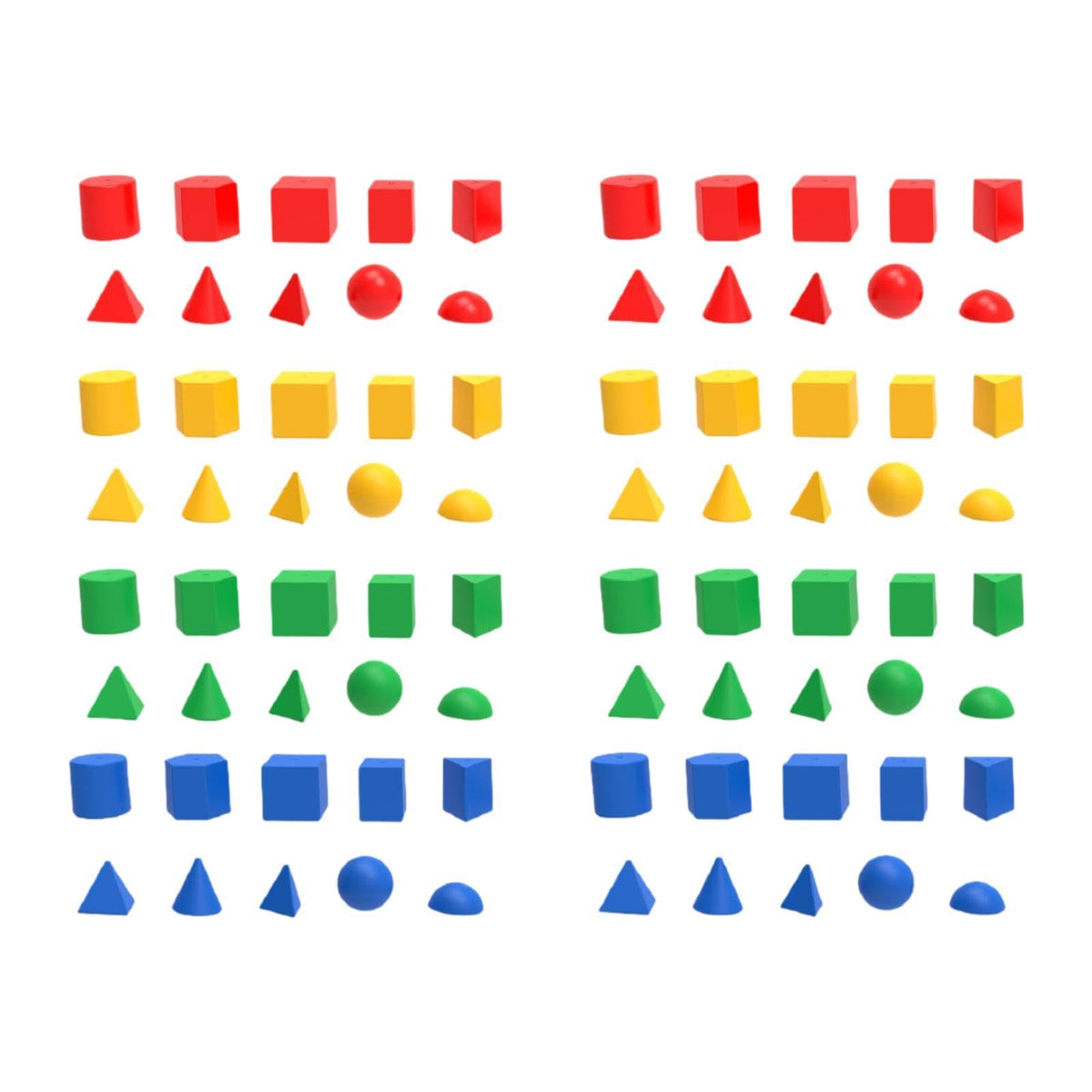 Trendivibe 80 Pieces 3D Geometric Shapes Blocks Sorting And Stacking Toys Preschool