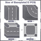 Lekebaby 12 Pack Road Base Plates, 10'X10' City Street Baseplates 100% Compatible With All Major Brands, 4 Curve / 4 T Junction / 3 Straight / 1 Junction