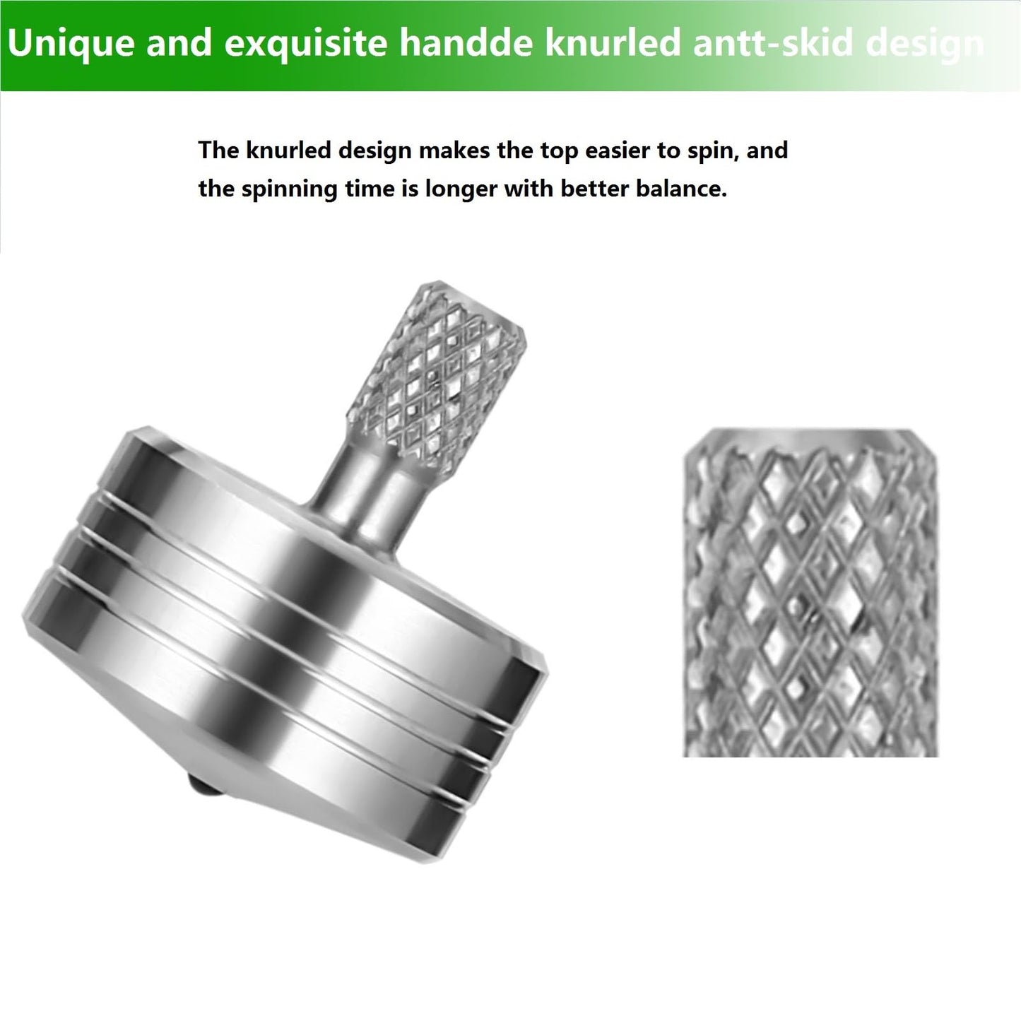 CHEETOP Stainless Steel Spinning Top  Precision Mini Desktop Gyroscope  Kill Time Reduce Stress ADHD Toys  Perfect Balance Gyro (Style 4) Silver