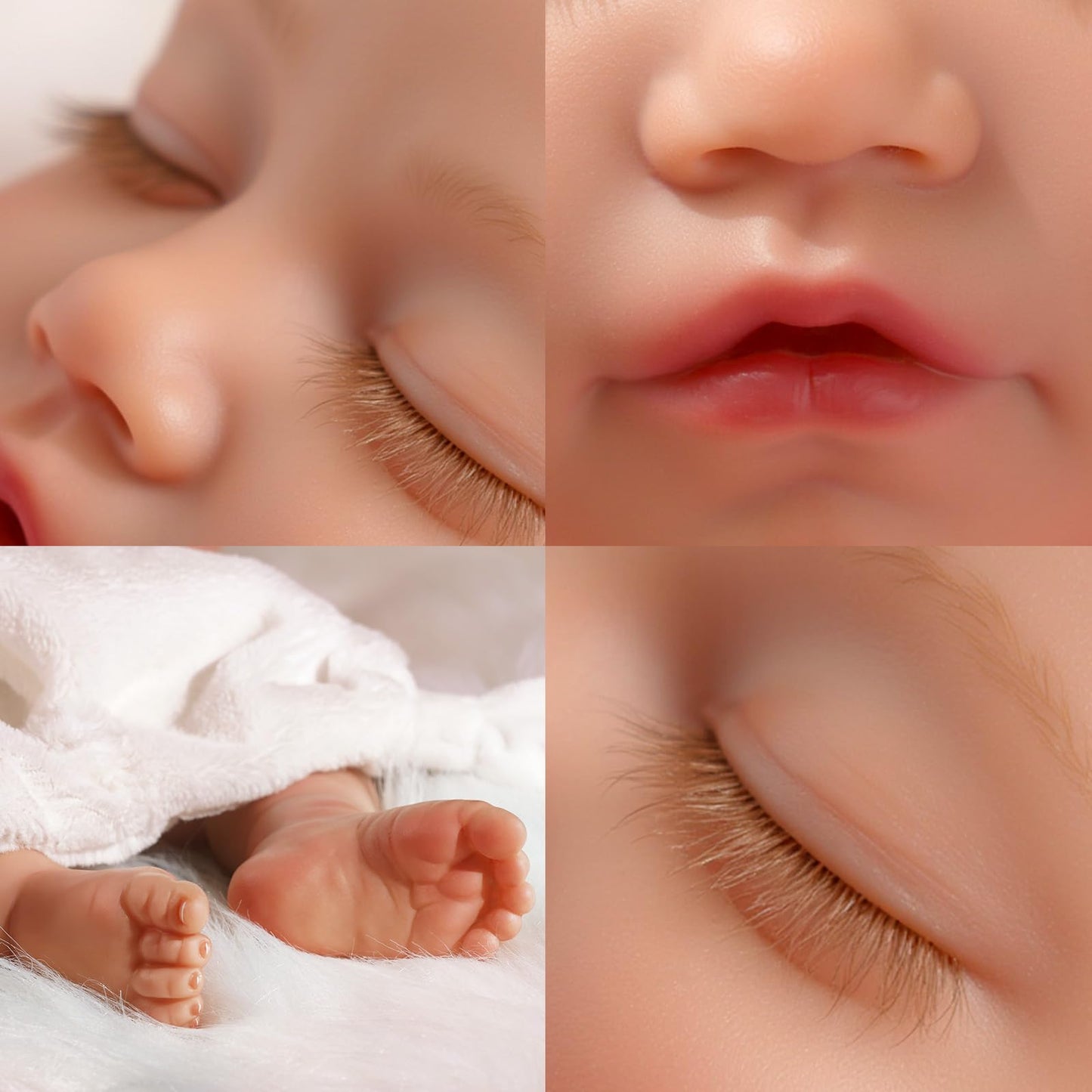 Babeside Lielike Reborn Baby Dolls - 17 Inch Cute Soft Vinyl Realistic Newborn Baby Doll Sleeping Real Life Baby Dolls With Comp