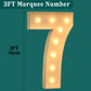 3Ft Marquee Numbers, Light Up Numbers 7 For 7Th 27Th 70Th Birthday Decorations, Big Numbers For Party Decorations, Large Light U