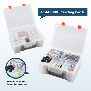 Saichotoy Trading Card Storage Box: Card Case Holder Organizer Compatible With 800+ Pokmeon, Mtg, Yugioh, Tcg Cards With 11 Indi