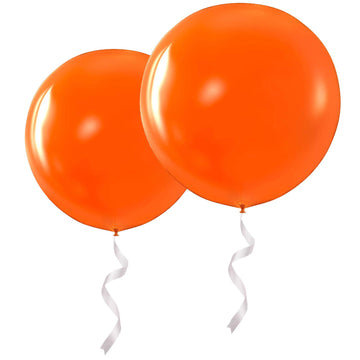 Oupking 36 Inch Big Round Balloons Orange Thick Giant Latex Balloons 6 Packs For Party Decorations