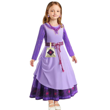 Itvti Wish Asha Costume For Girls Princess Halloween Christmas Dress Purple Cosplay Outfit, 2-3 Years(Tag 100)