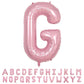 40 Inch Pink Letter Balloons, Large G Letter Balloons Foil Helium Balloons, Mylar Big Single Alphabet G Balloons, Pink Balloon L