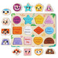 Grinnnie Wooden Puzzles For Toddlers 1 2 3 Years Old, Montessori Toddler Toys 5Pcs Peg Puzzles With Knob - Number, Alphabet, Shape, And Animal, Great Gifts For Boys Girls