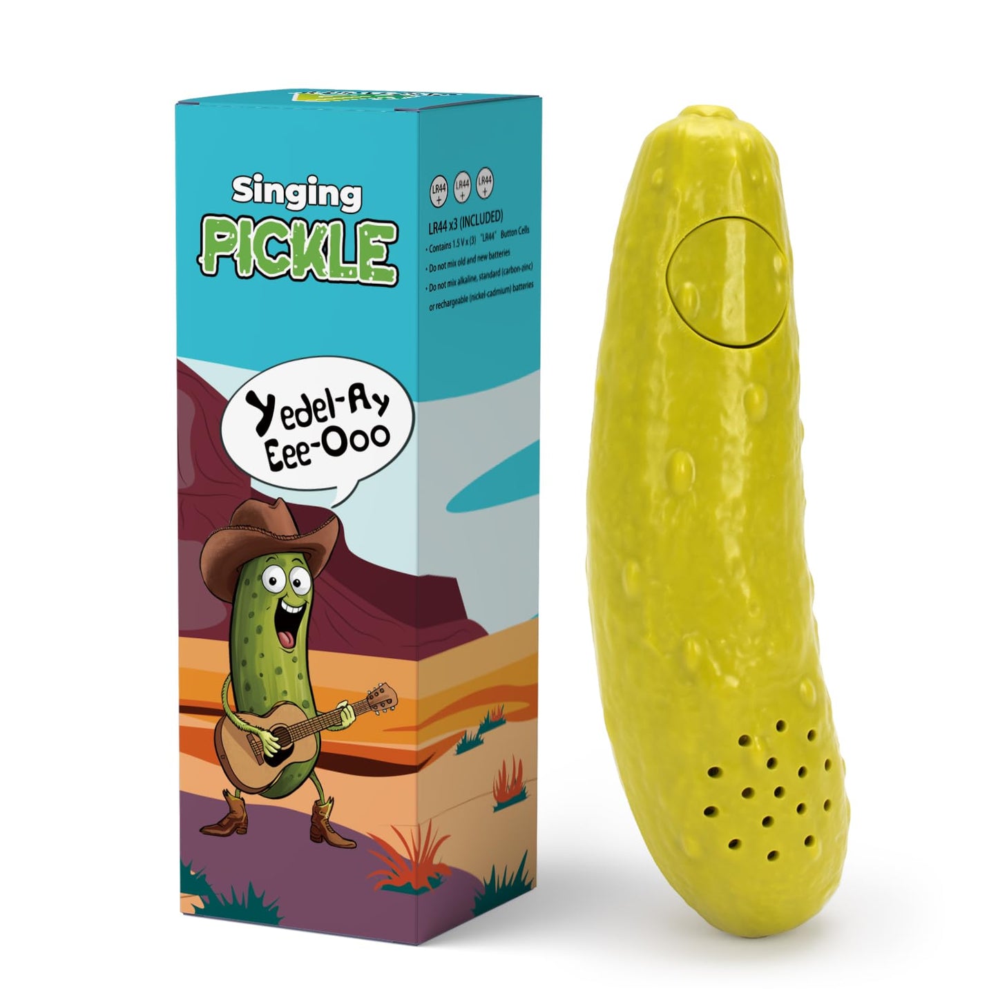 A Aifamy Pickle That Yodels- Singing Cucumber Toy - Funny Gag Gift Idea For Adults Friends And Family, Includes Batteries