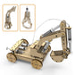 Mini Tudou 3D Wooden Construction Excavator Vehicle Toys Set, Stem Science Kit With Air Pressure System To Build A Wood Excavator Model Including 3 Replaceable Gripper & Digger For Kids Boys Girls