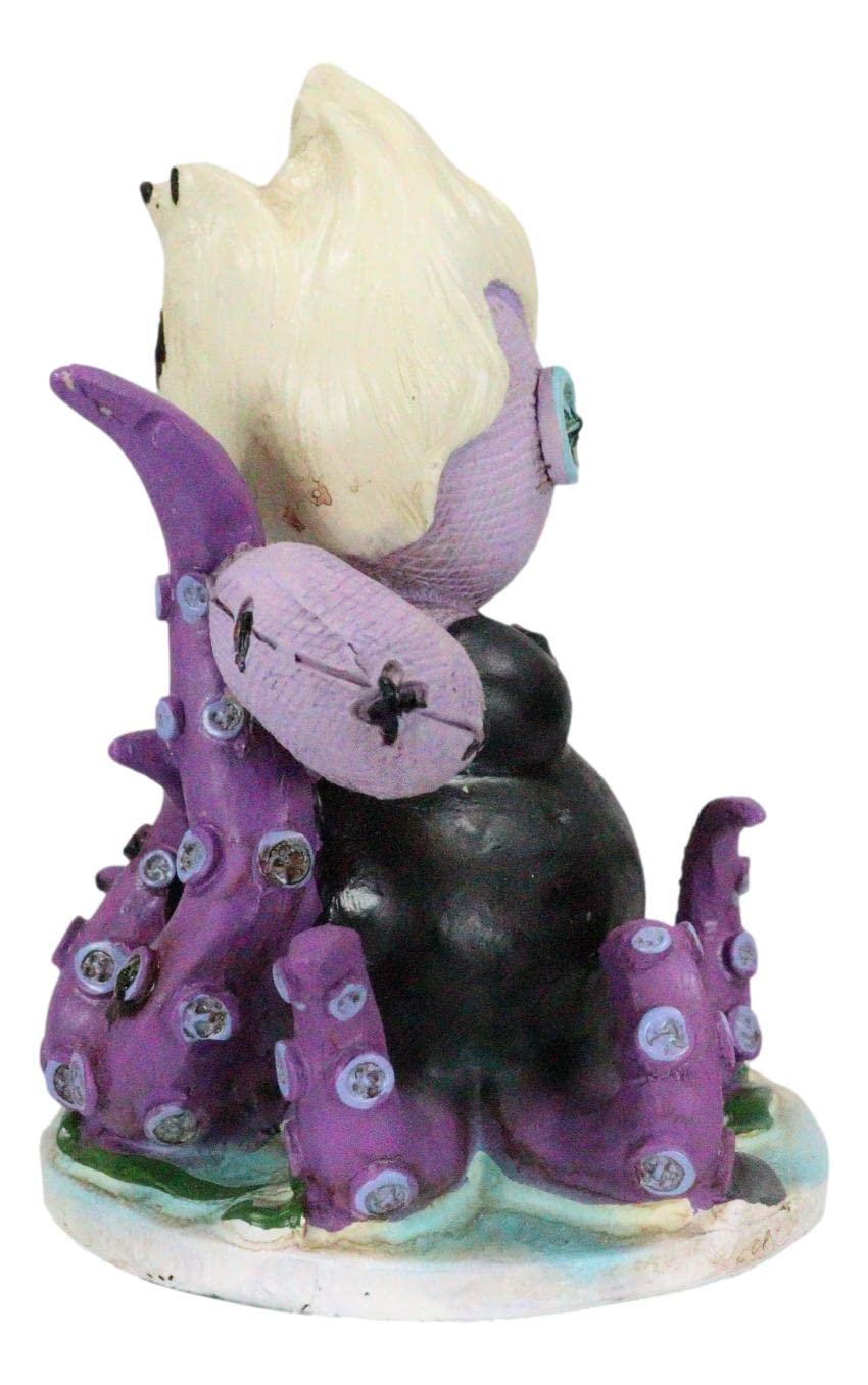 Ebros Day Of The Dead Pinheadz Monster With Voodoo Stitches Figurine Halloween Collectible Fantasy Mythical Beings Undead Apocalypse Horror (Octopus Witch Ursula)