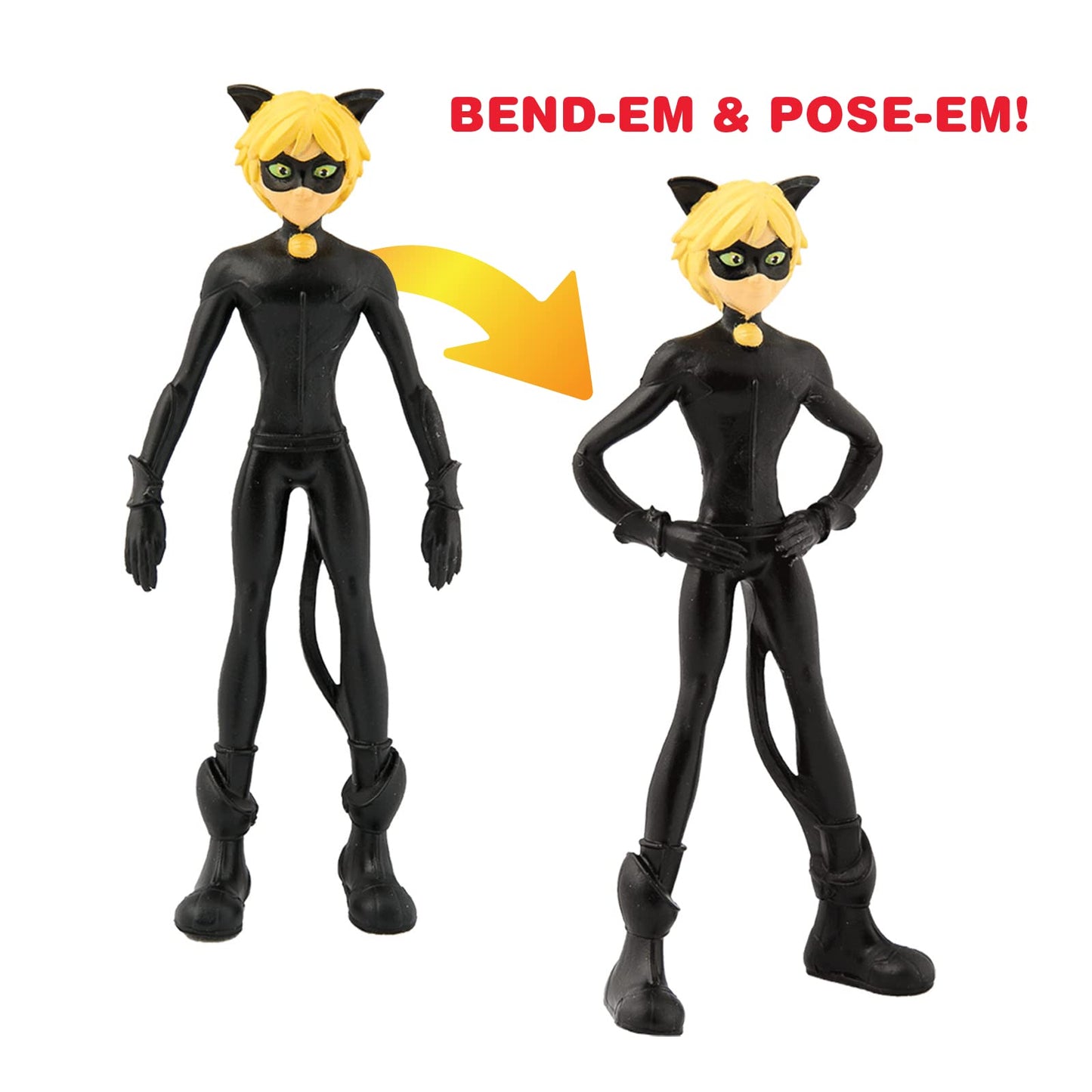 TCG Toys Bend-EMS Miraculous Ladybug Action Figures - Small Multi Plastic Model 55079