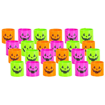 The Dreidel Company Halloween Coil Spring, Jack-O-Lantern Circle Shaped Coils, Neon Colors Magic Spring Toy, Party Favor For Kids, 1.4' (35Mm) (24-Pack)