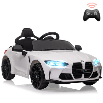 12V Ride On Car For Kids,Licensed Bmw M4 Battery Powered Vehicle Car For Boys And Girls, With Remote Control,3 Speed,Led Light,(