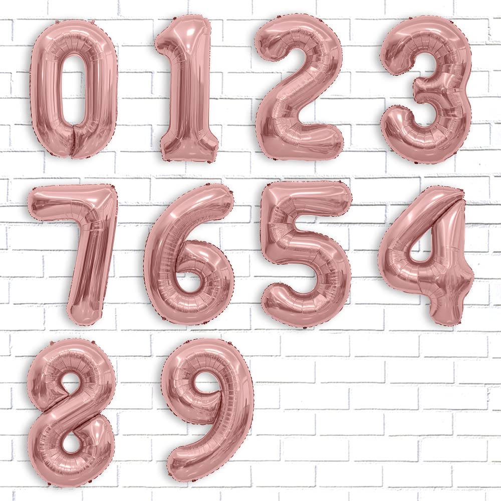 Number Balloon 40 Inch, Number Balloons Rose Gold, Number 8 Balloon, Birthday Large Foil Rose Gold Balloons, Birthday Party Grad