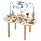 Wooden Activity Table for Toddlers, 7in1 Montessori Sensory Play Table, Baby Standing Activity Center with Bead Maze, Shape So