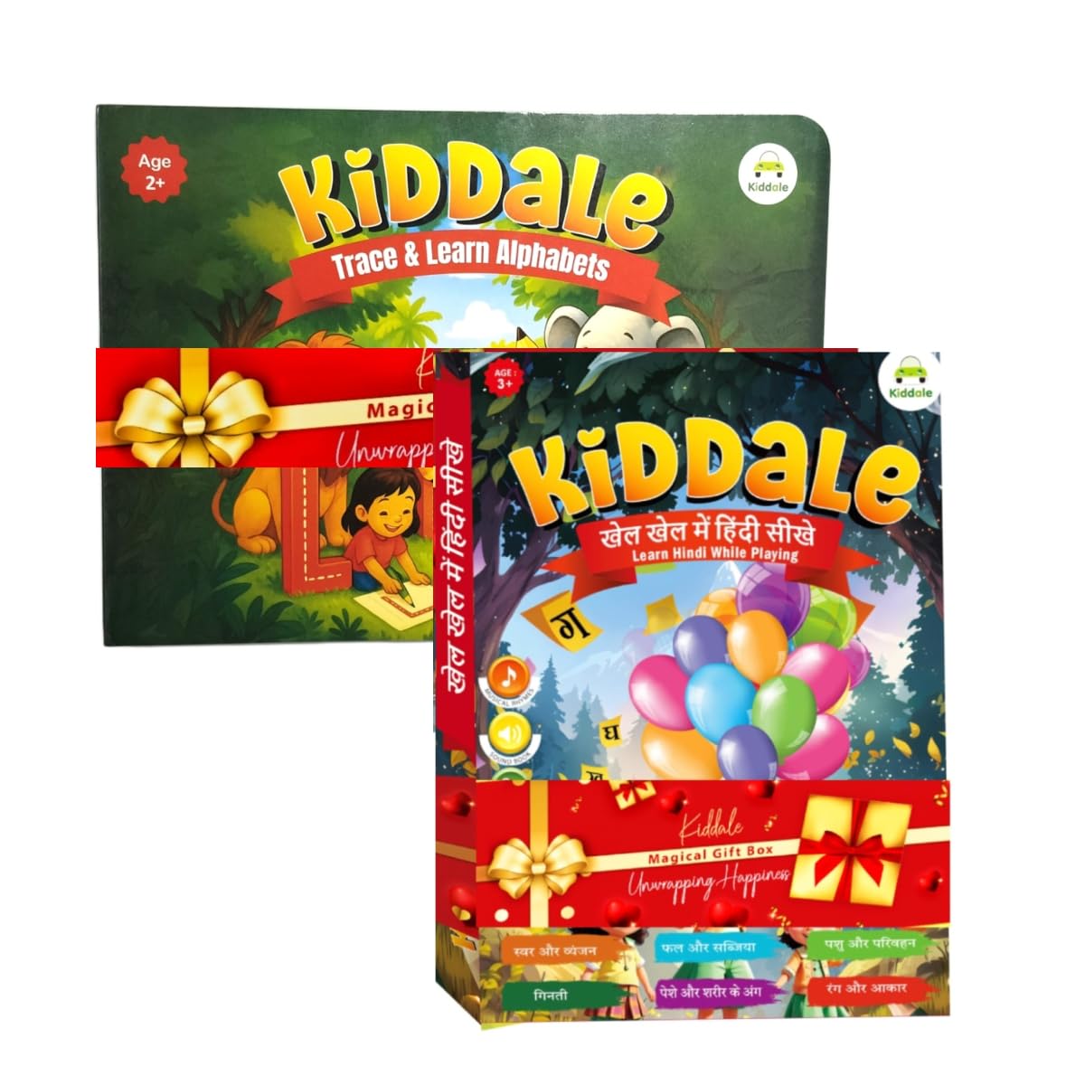 Kiddale Alphabet Learning Pack  Hindi Sound Book + Trace & Learn Nonsound Book For Kids