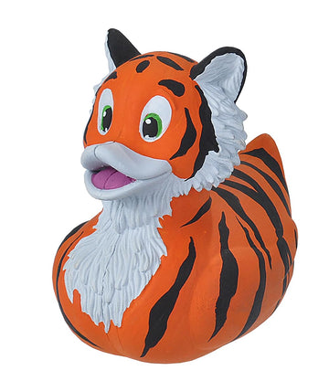 Wild Republic Rubber Ducks, Bath Toys, Kids Gifts, Pool Toys, Water Toys, Tiger, 4''