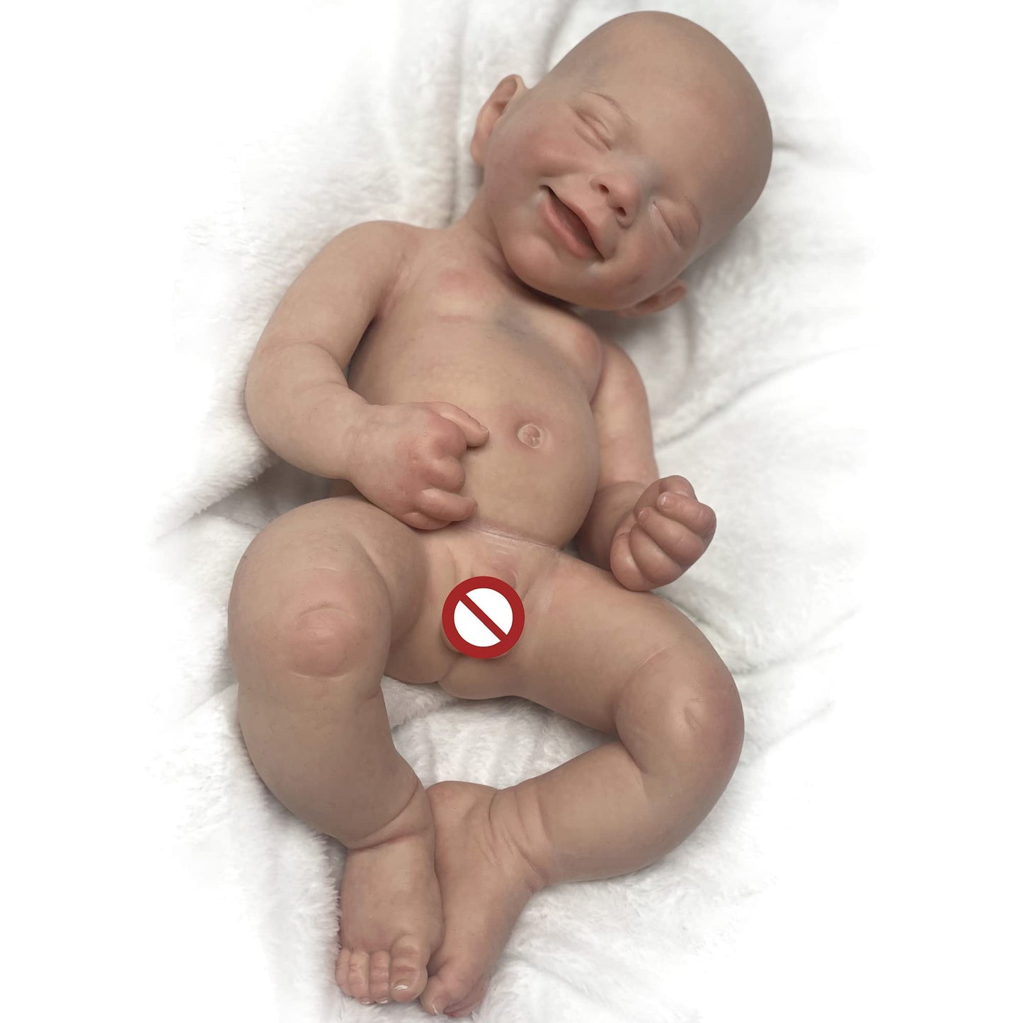 Dangtpor 16Inch Realistic Newborn Baby Doll Girl Platinum Liquid Full Solid Soft Silicone Reborn Baby Doll 3D Painted Skin Visible Veins Weighted Sleeping Doll Closed Eyes, (Boy)
