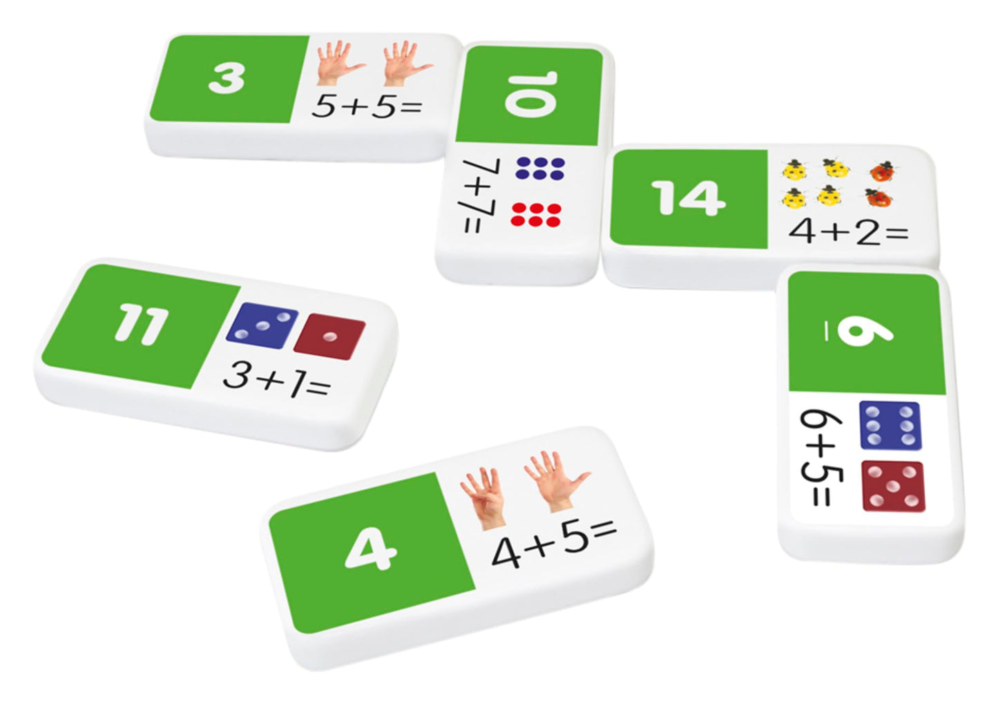 Junior Learning Jl481 Addition Dominoes, Multi 7.8 H X 4.7 L X 1.5 W,White