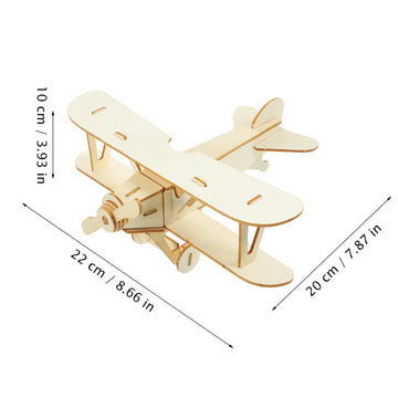 TOYANDONA 3 Pack Wooden DIY Crafts Plane, Mini Assemble Painting Airplane Model Toys Wood 3D Puzzles Construction Kits for Kids