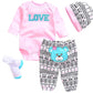 Reborn Dolls Baby Clothes Pink Outfits For 20'- 22' Reborn Doll Girl Baby Clothing Baby Sets