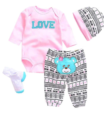 Reborn Dolls Baby Clothes Pink Outfits For 20'- 22' Reborn Doll Girl Baby Clothing Baby Sets