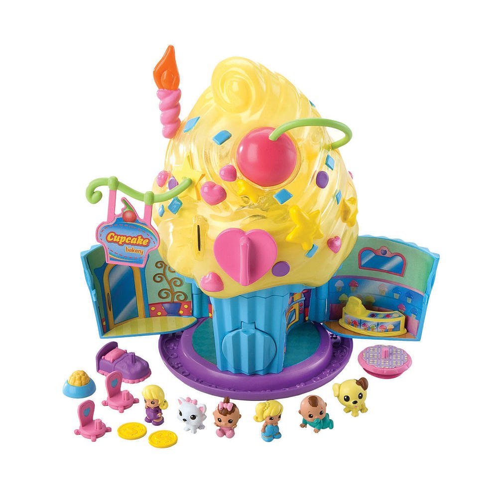 Squinkies Deluxe Playset Cupcake Surprize Bake Shop - Pastel, Plastic, Model 39051, For Ages 4 and Up
