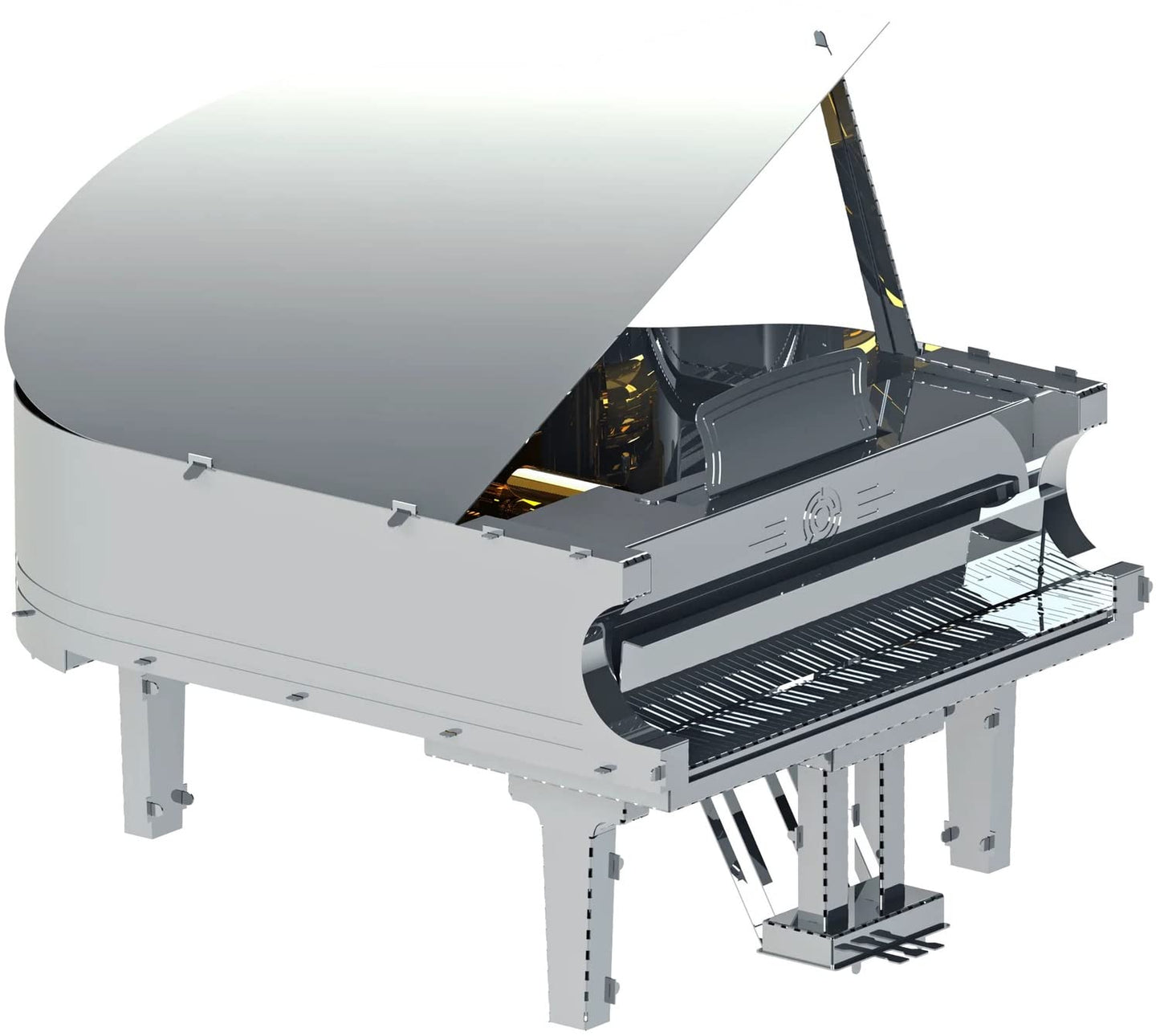 Metal-Time Grand Piano, 3D Metal Model Kit, Grand Piano 3D Puzzle, Two Colors Design Grande Pianola Model, Sankyo Music Box With