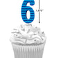 Papyrus Number 6 Birthday Candle, Blue Stripes (1-Count)
