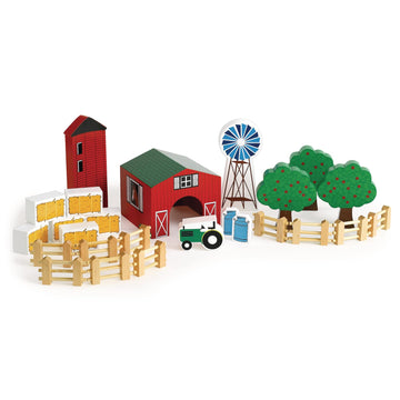 Excellerations Farm Block Play Set, 25 Pieces, Gift, Role-Play, Preschool Educational Toy, Ages 3 Years And Up (Item # Farmer)