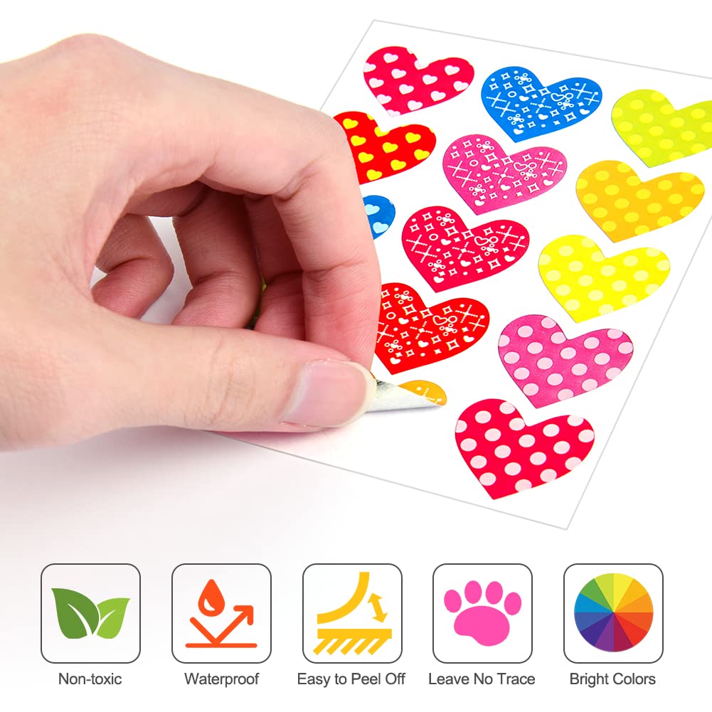 OSDUE Star Stickers for Kids, 1814 PCS 27 Sheets Assorted Coloured Shaped Mini Teacher Reward Sticky Scrapbook Stars for Arts Cr