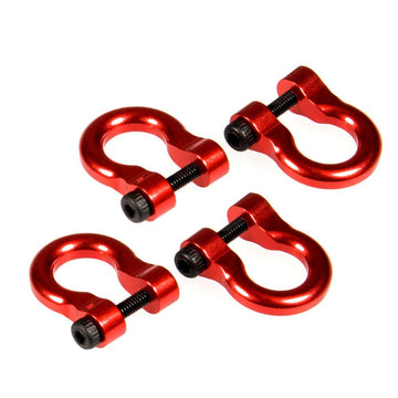 QUE-T 4 Pcs Aluminum Tow Shackle for 1/10 Scale TRX-4 Crawler Car (Red)