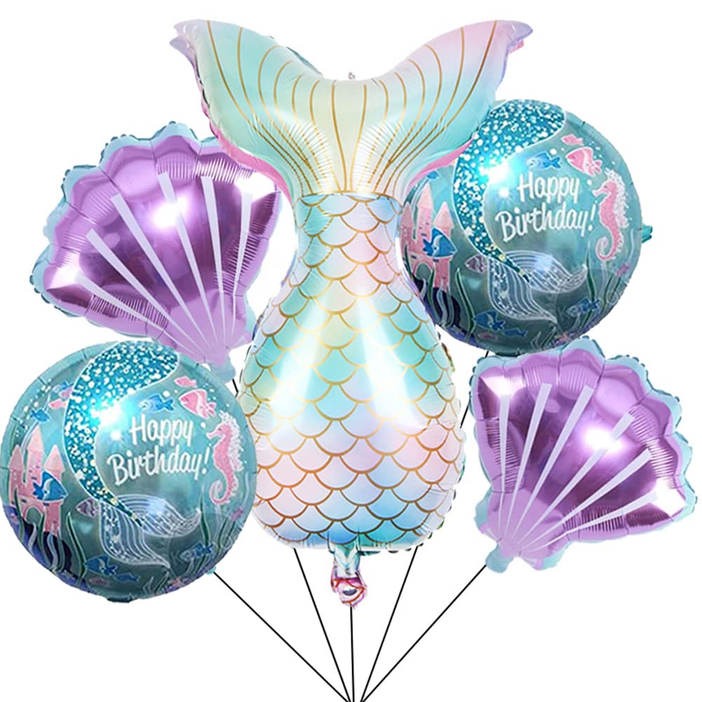 Mermaid Birthday Decoration Mermaid Balloons Kit Sea Balloon Mermaid Foil Balloon Mermaid Tail Balloons For Baby Shower Girls Me