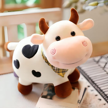 Niku 30Cm Cow Soft (White Colour) Stuffed Plush Toy Animal For Kids Baby Girls Boy | Cattle Toy | Best Gift For Birthday
