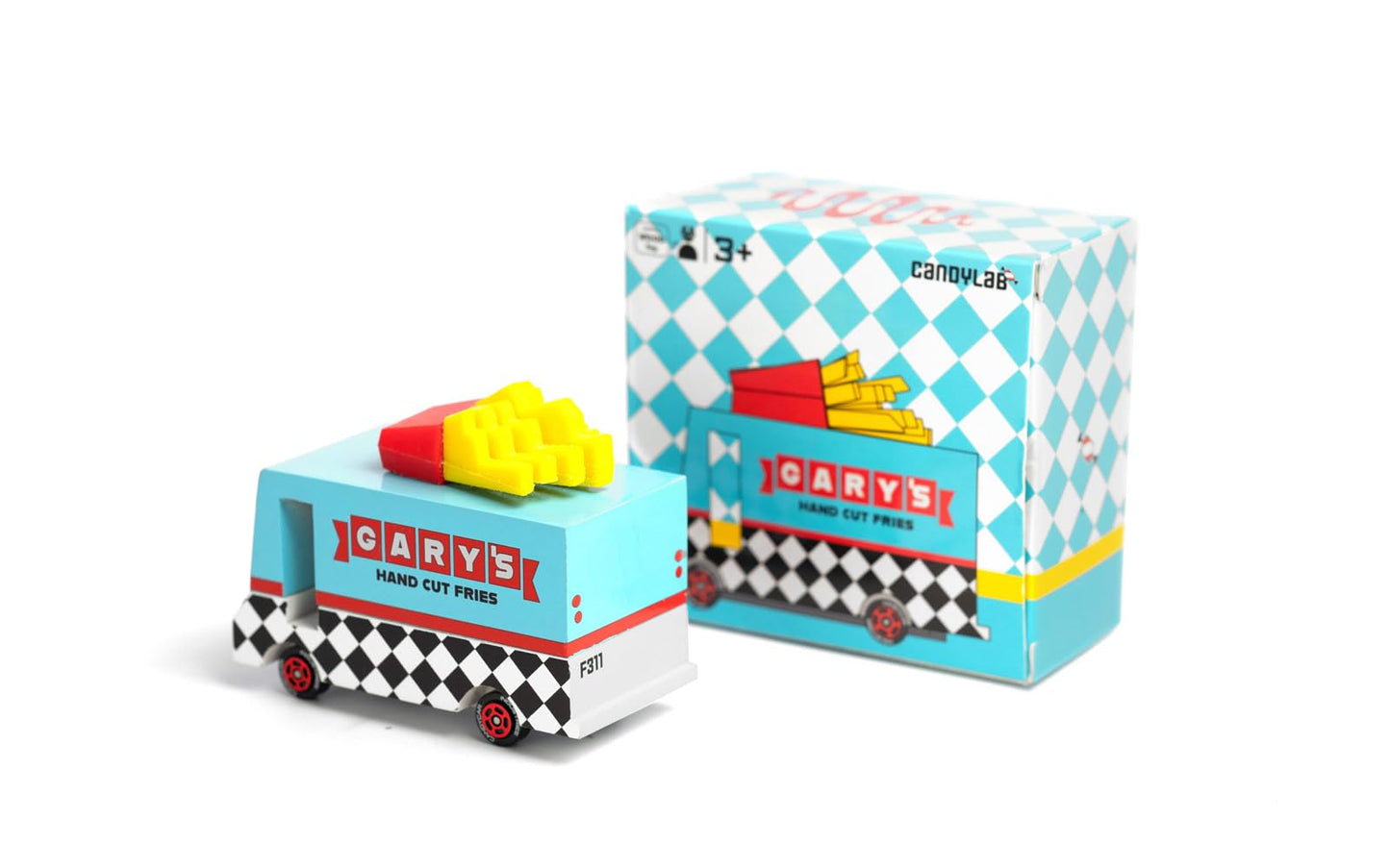 Candylab Toys CANDYCAR Wooden Food Truck Collection - French Fry Van  enhanced Handcrafted Beech Wood Toy Car