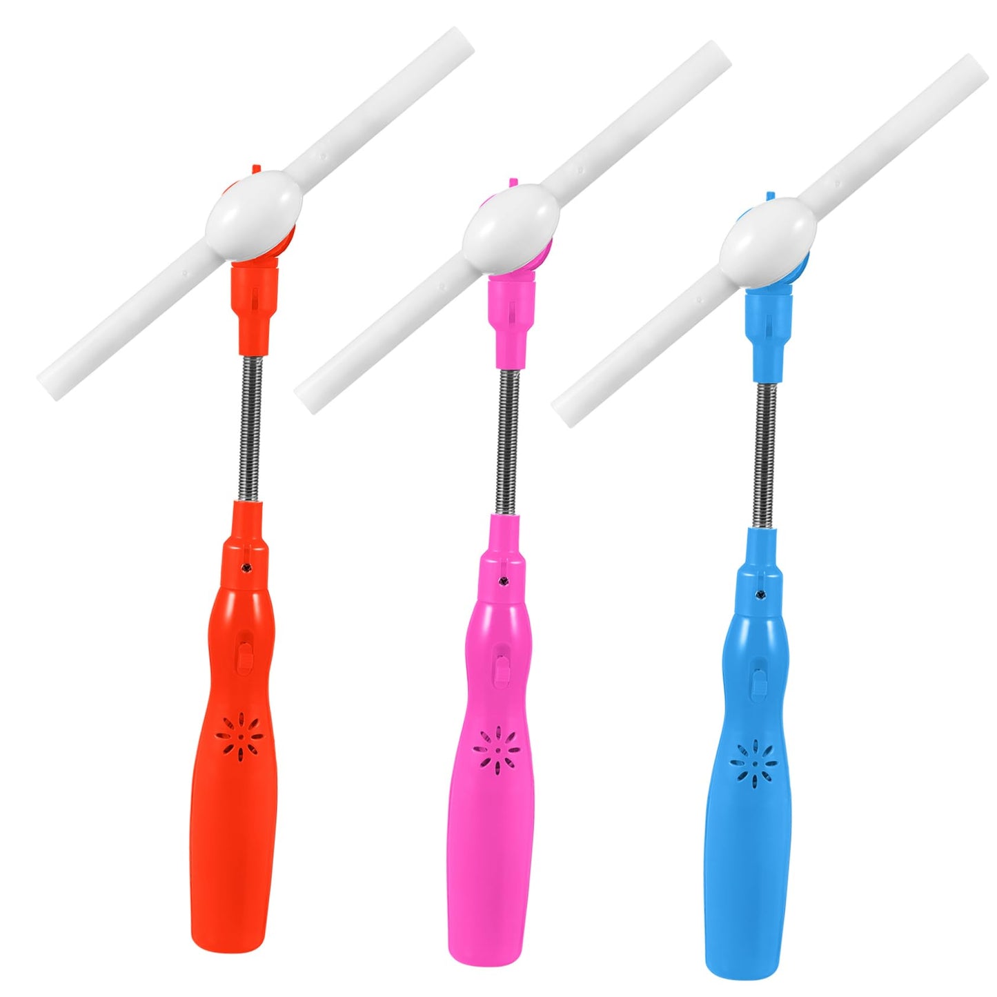 Toyvian 3 Pcs Kids Glow Wands Light Up Windmill Toy Led Hand Fan Pinwheels for Kids, Fan Toy with Music, Light Up Swivel Light W