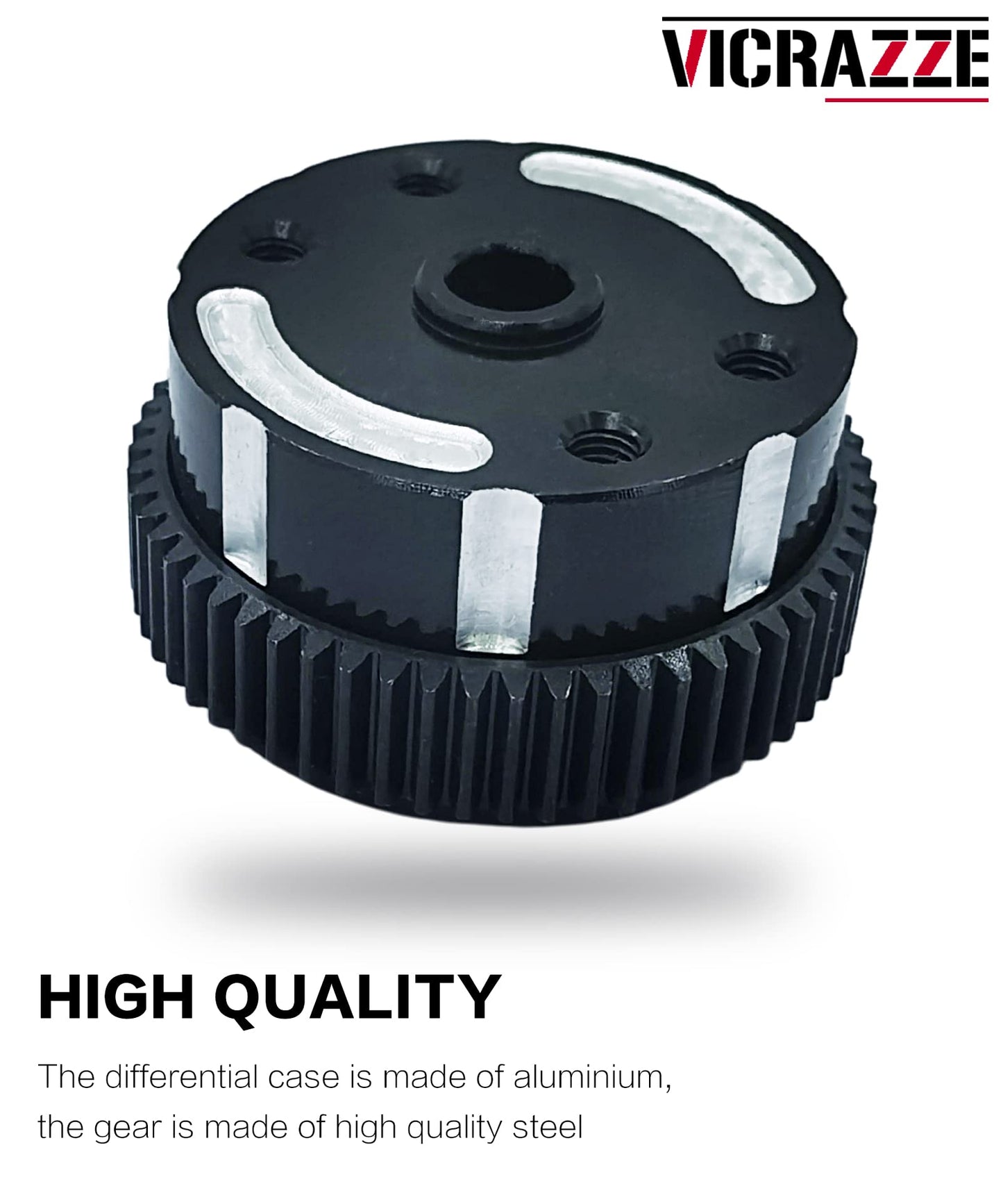 VICRAZZE Sealed Differential Case CNC Machined with Hardened Steel cog Differential Gear for 1/10 Traxxas Stampede, Rustler, Ban