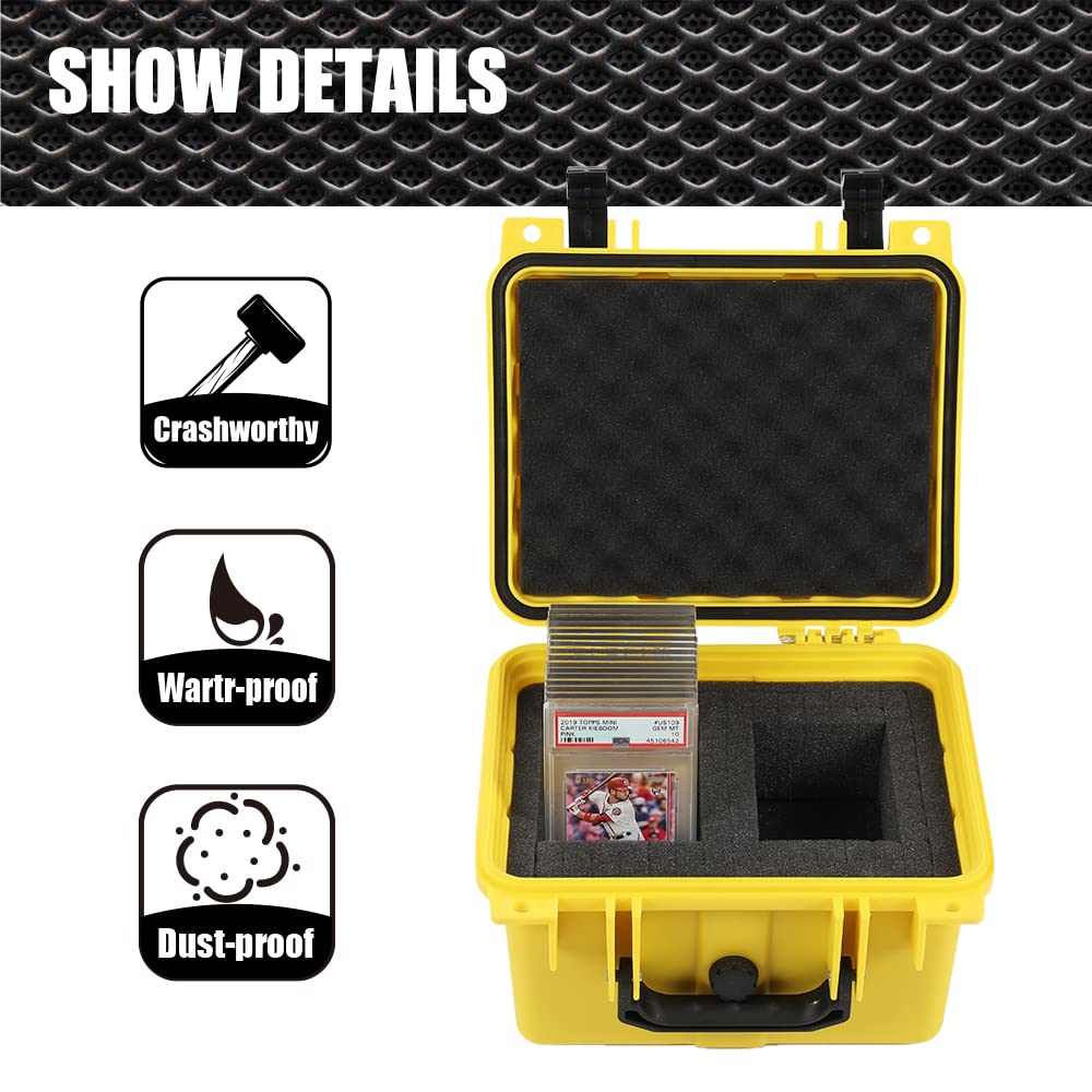 G-Plus Graded Card Storage Box Fit Bgs Psa Sgc Fgs Weatherproof Graded Sports Trading Cards(Small, Yellow)
