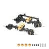 RCAWD Front and Rear Portal Axle Set for Axial SCX24 Upgrades Housing with Steel Gears& Brass Worm Gears& Brass Third Member Hou